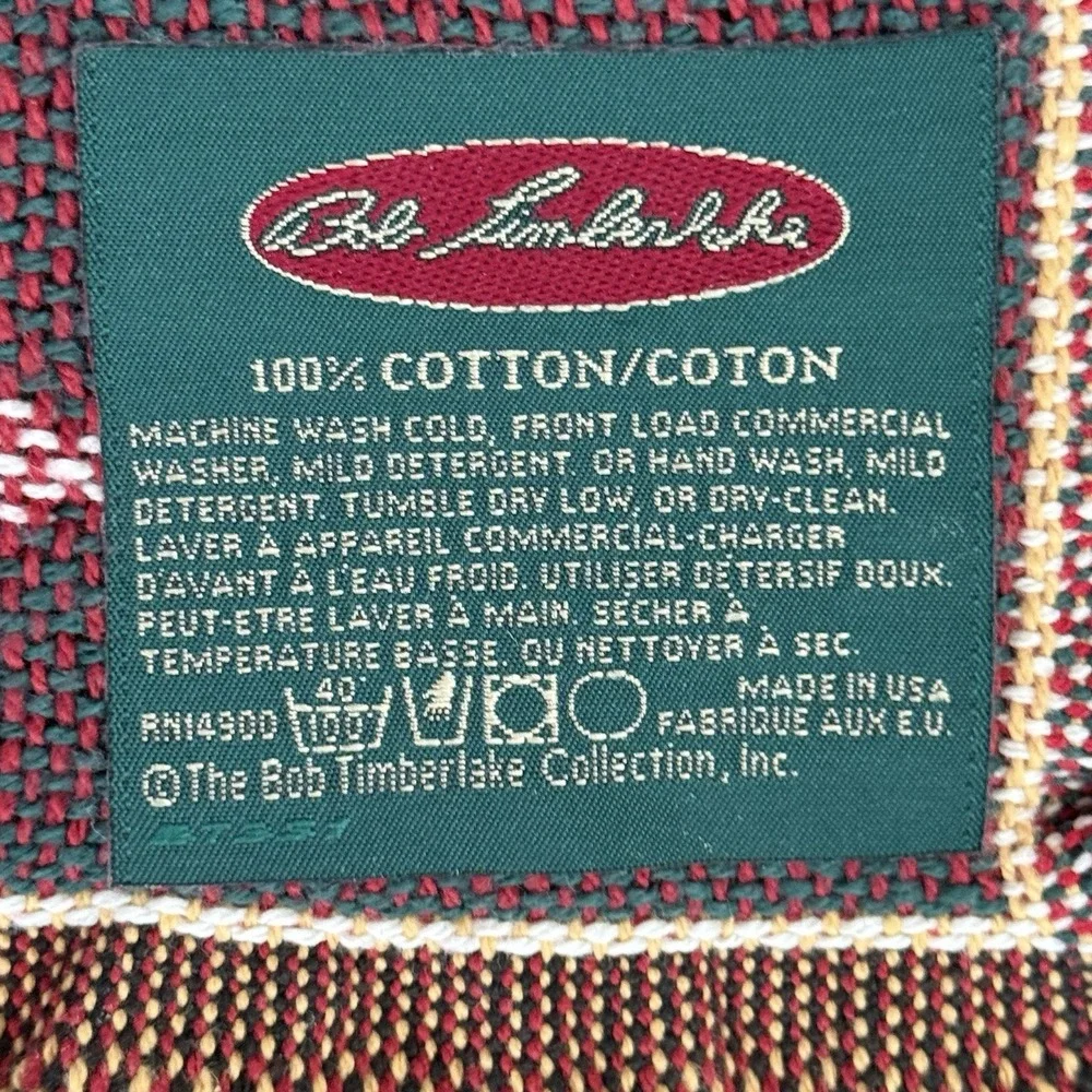Bob Timberlake Rooster Cabin Woven Throw Blanket Buffalo Check 100% Cotton USA